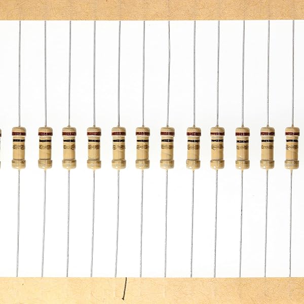 HUABAN 100 Pieces 0.5 Watts 1 2W 1R0 1.0 Ohm 5% Carbon Film Resistor