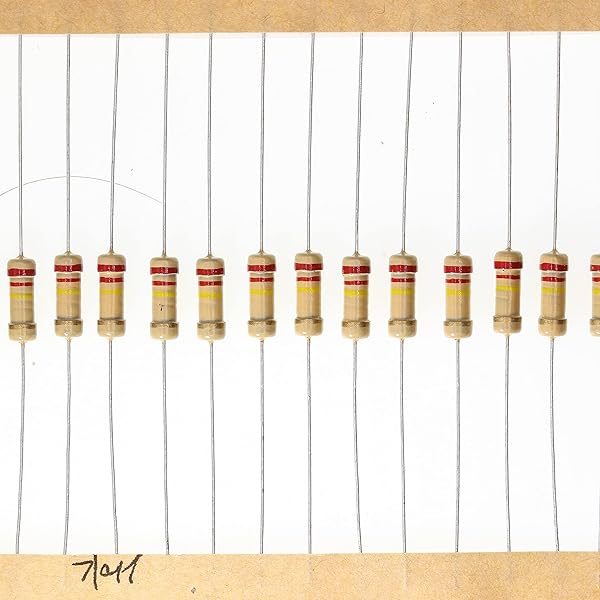 HUABAN 100 Pieces 0.5 Watts 1 2W 220K Ohm 5% Carbon Film Resistor