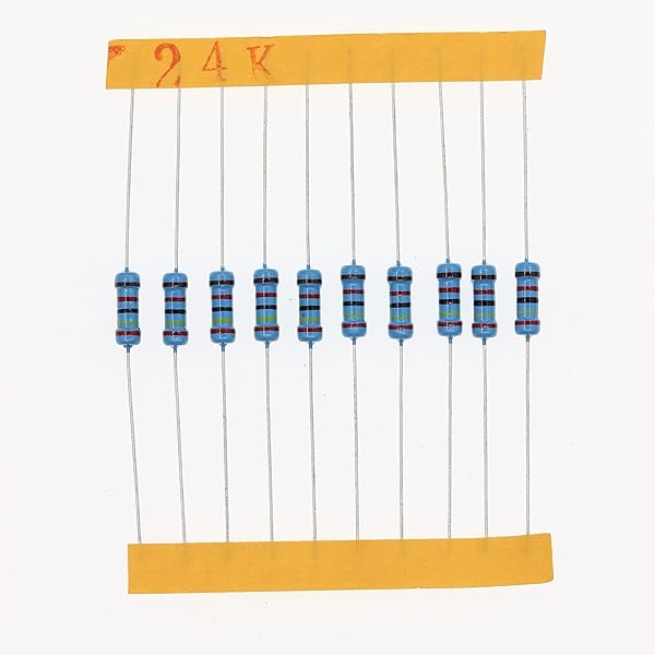 HUABAN 100 Pieces 0.5 Watts 1 2W 24K Ohm 1% Metal Film Resistor