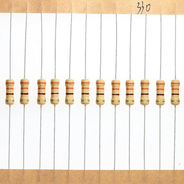 HUABAN 100 Pieces 0.5 Watts 1 2W 330R 330 Ohm 5% Carbon Film Resistor