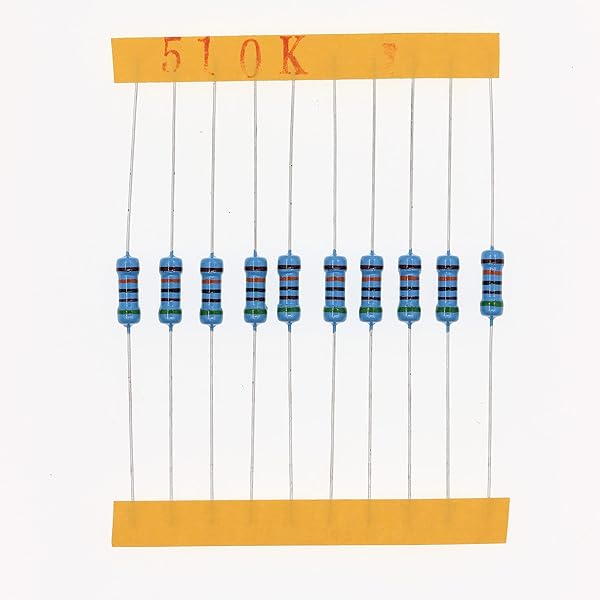 HUABAN 100 Pieces 0.5 Watts 1 2W 510K Ohm 1% Metal Film Resistor