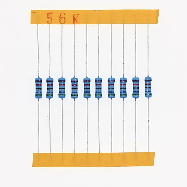 HUABAN 100 Pieces 0.5 Watts 1 2W 56K Ohm 1% Metal Film Resistor