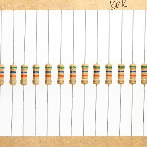 HUABAN 100 Pieces 0.5 Watts 1 2W 56K Ohm 5% Carbon Film Resistor