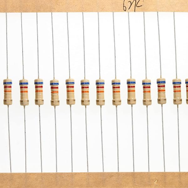 HUABAN 100 Pieces 0.5 Watts 1 2W 62K Ohm 5% Carbon Film Resistor