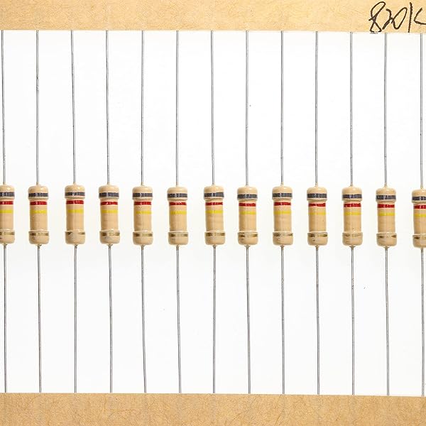 HUABAN 100 Pieces 0.5 Watts 1 2W 820K Ohm 5% Carbon Film Resistor