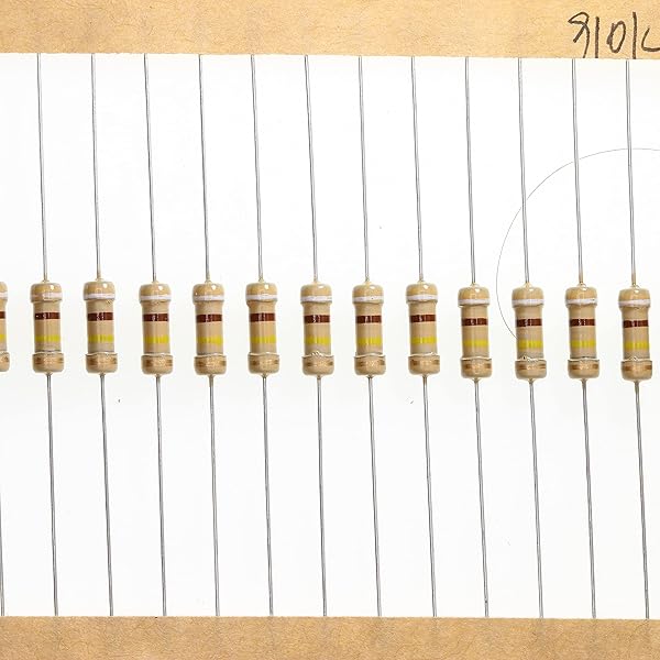 HUABAN 100 Pieces 0.5 Watts 1 2W 910K Ohm 5% Carbon Film Resistor