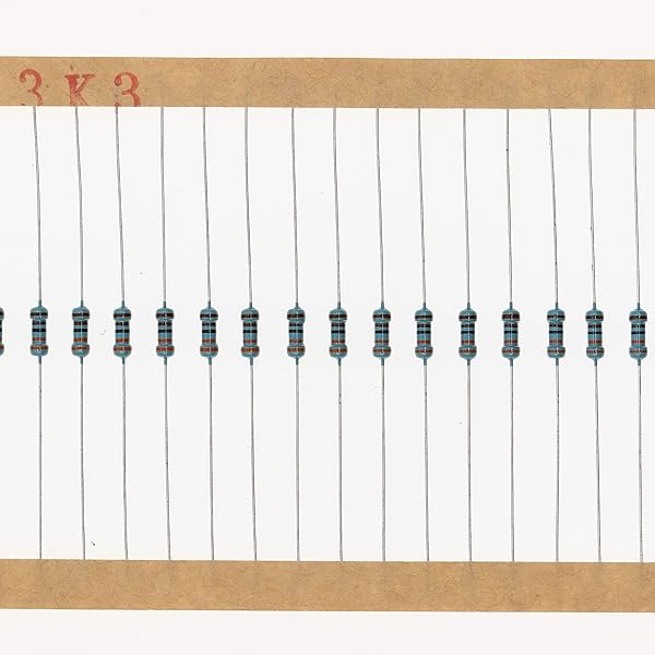 HUABAN 200 Pieces 0.25 Watts 1 4W 3K3 Ohm 1% Metal Film Resistor