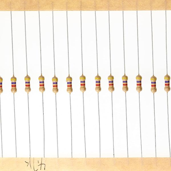 HUABAN 200 Pieces 0.25 Watts 1 4W 4K7 Ohm 5% Carbon Film Resistor