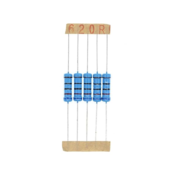 HUABAN 50PCS 2 Watts 620 Ohm 1 Percent Metal Film Resistors for Electronics Projects