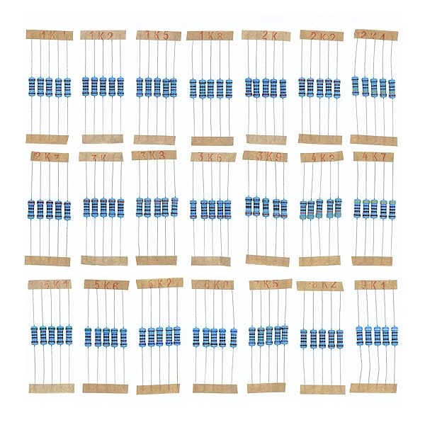 HUABAN 5PCS 21 Values 1W Metal Film Resistors 1 Ohm to 9K1 1 Percent Tolerance High Quality Electronic Components