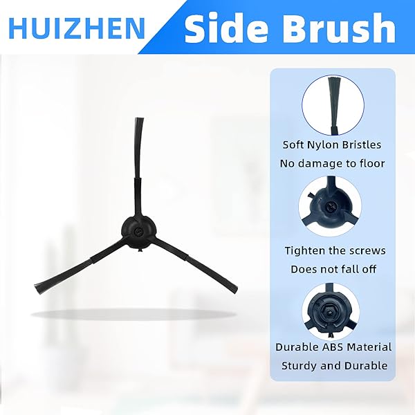 HUIZHEN Replacement Parts Kit for HONITURE Q6 Pro, for Laresar L6 Pro, for AIRROBO T10+, for Neabot N2 Robot Vacuum Accessories,2 Main Brush, 4 Side - Image 6