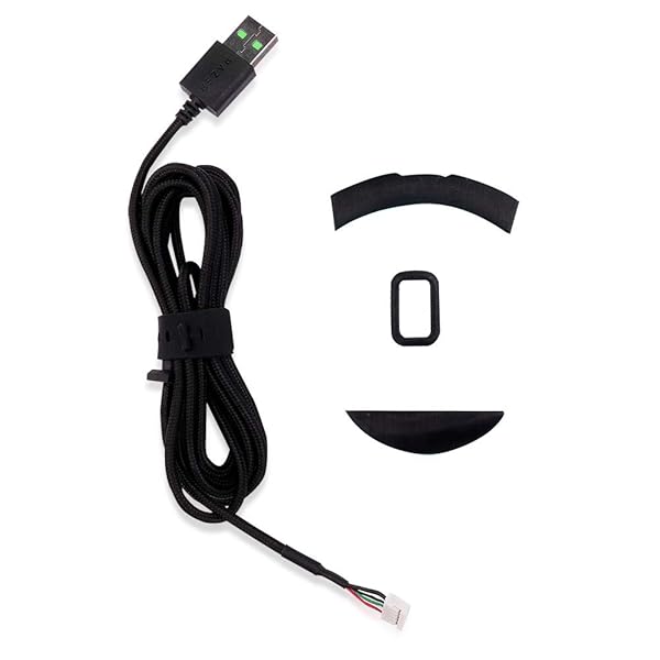 HUYUN USB Mouse Cable and Feet Replacement for Razer DeathAdder Elite Chroma Multi-Color Gaming Mouse Elite Cable and Feet