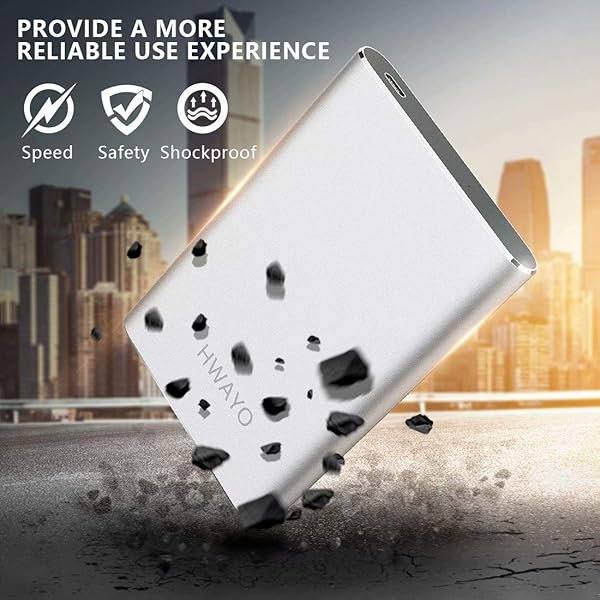 HWAYO 250GB Portable External Hard Drive USB3.1 Type C Ultra Slim HDD for PC Desktop Laptop Mac Xbox One Silver - Image 7