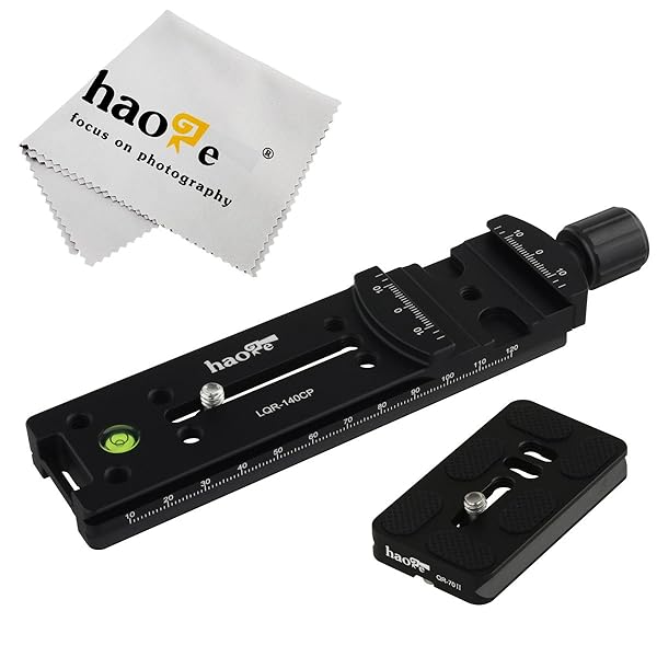 Haoge 140mm Nodal Slide Focusing Rail Plate with Quick Release Clamp for Arca Swiss & RRS - Perfect for Macro & Panoramic Photography