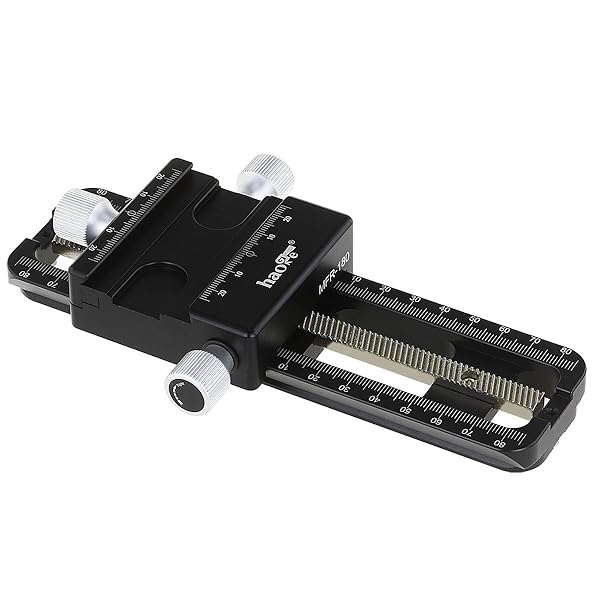 Haoge MFR-180 Macro Focusing Rail Slider for Precision Focus Stacking and Close-up Photography with Arca Swiss Quick Release Clamp