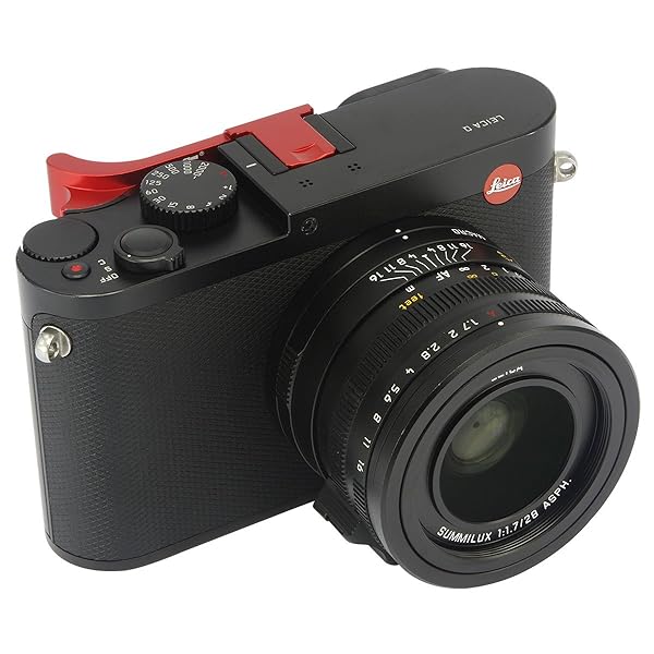 Haoge THB-LR Metal Hot Shoe Thumb Up Rest for Leica Q/Q-P Typ 116 - Red Hand Grip Accessory