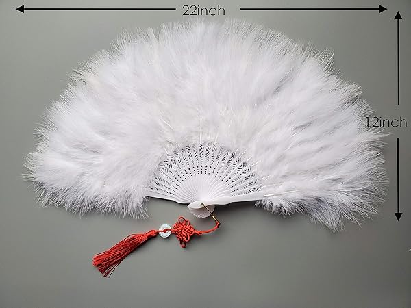 Happy Feather Handheld Marabou Fan - 1920s Vintage Flapper Style for Costume Parties & Dancing - Elegant White Accessory - Image 5