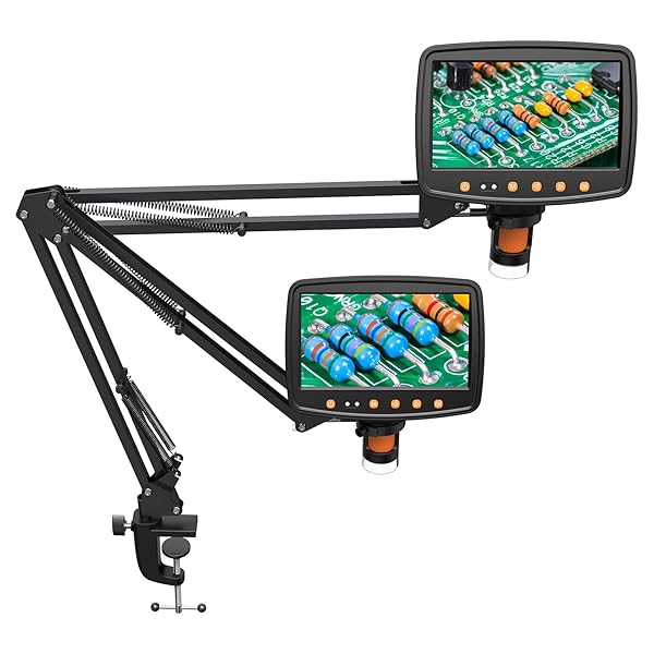 Hayve Adjustable Microscope Arm Stand: Metal Bracket for DM4, DM9, MS1, MS2, MS3 & 4.3''/7'' Digital Microscopes