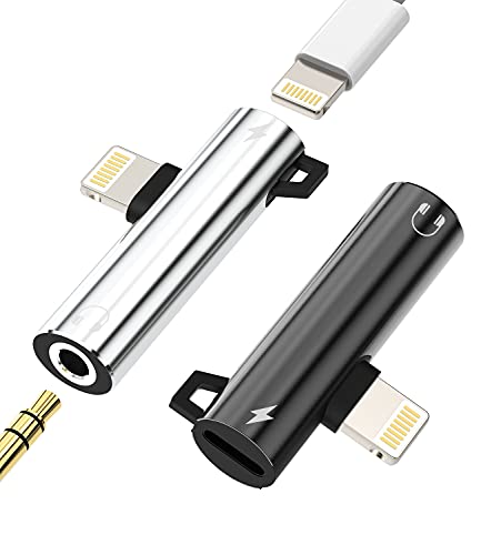 zoyuzan Lightning to 3.5mm Headphone Adapter & Charging Dongle for iPhone 11, 12, 13, XS, XR, iPad - Earbud Splitter Cable