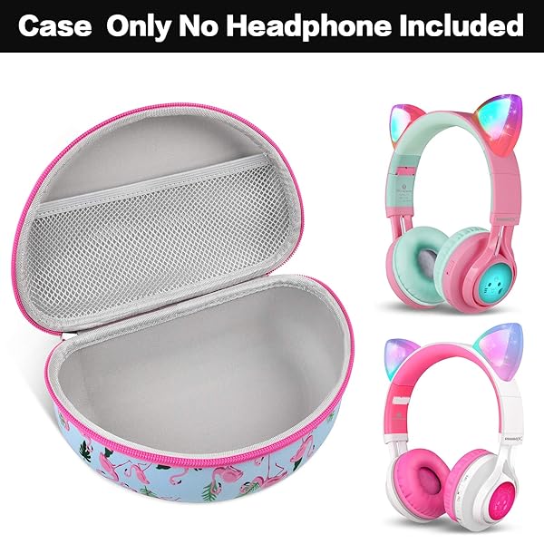 Headphone Case for Riwbox CT-7 Pink iClever ONITOO TCJJ Cat Ear Wireless Bluetooth Picun FosPower Over-Ear Headphones Kids Box Only - Image 3