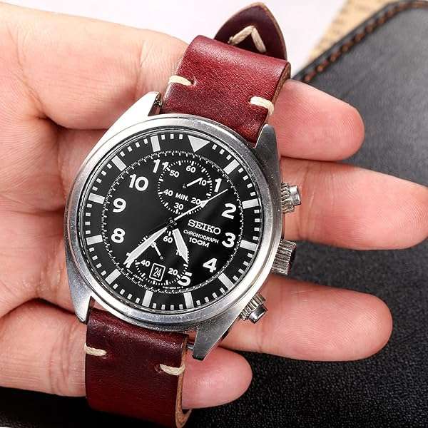 Premium Horween Leather Watch Bands for Men - Quick Release Vintage Straps (18-24mm) | Handmade Quality - Image 6