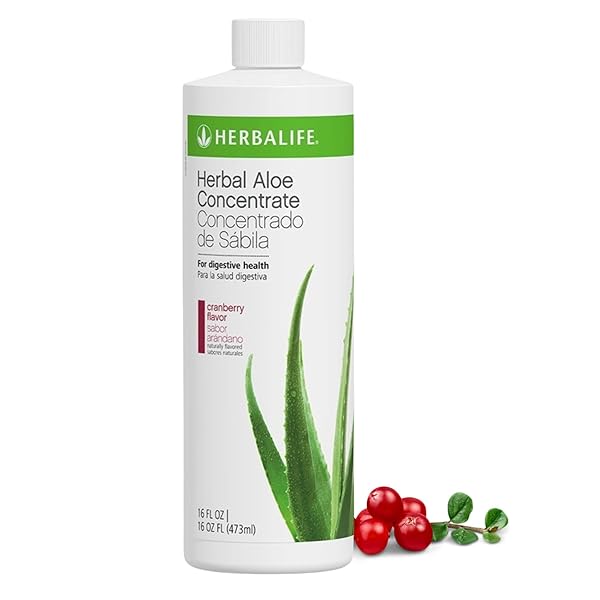 Herbalife Herbalife Herbal Aloe Concentrate Cranberry 16 FL Oz - Digestive Health, Gluten-Free, 0 Calories & Sugar, Naturally Flavored