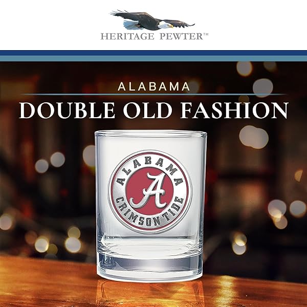 Heritage Pewter Alabama Clear Glass 14 OZ Drinking Glass Expertly Crafted for Quality and Style - Image 2