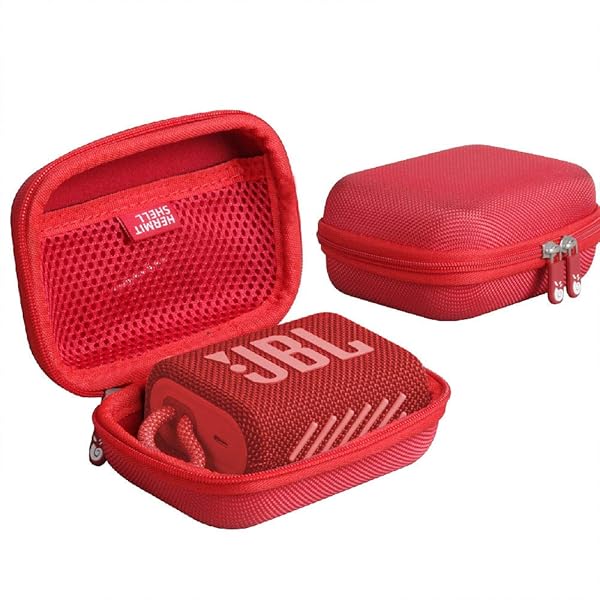 Hermitshell Hard Travel Case for JBL Go 3 Eco Portable Bluetooth Speaker Red Durable Protection Case for JBL GO 3