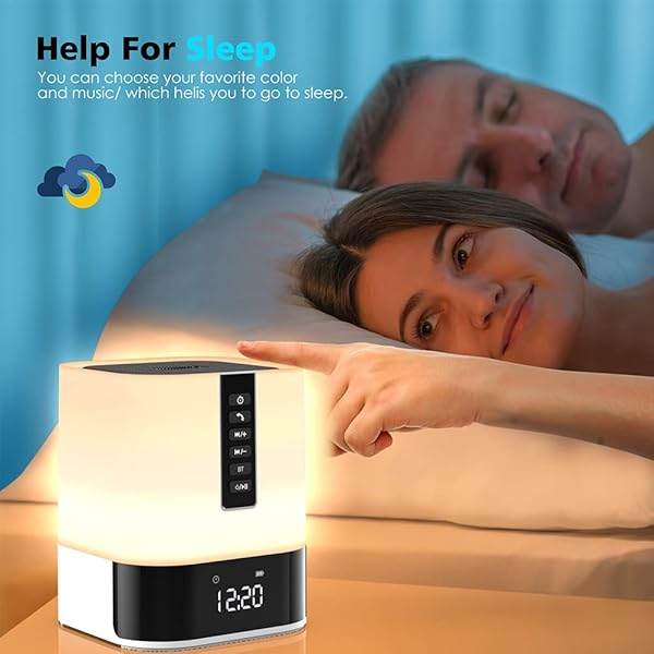 5-in-1 Hetyre Night Light Bluetooth Speaker: Dimmable Bedside Lamp & Alarm Clock - Perfect Gift for Teens 10-14! - Image 8