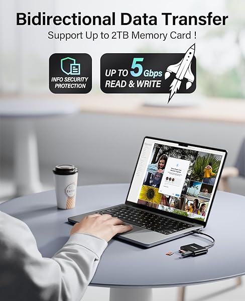 Hicober USB C to SD Card Reader: 2TB Adapter for MacBook, Android, Windows & More - Image 5