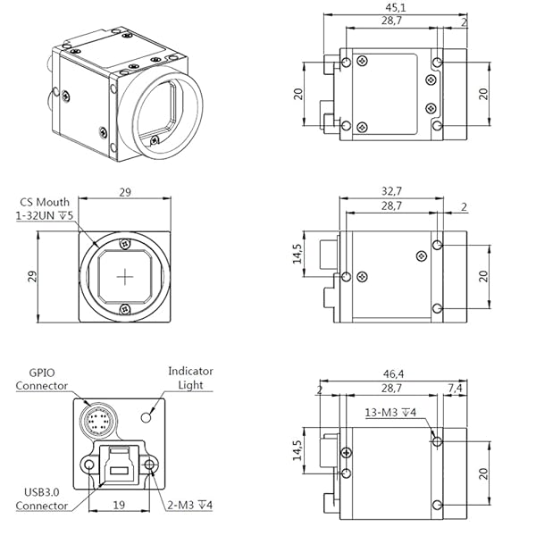 High-Speed USB 3.0 Industrial Camera: 20MP Area Scan, C-Mount, 5488x3672, 19.5FPS for Machine Vision Applications - Image 7
