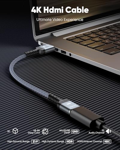 Highwings 4K HDMI Cable 1.5FT - 18Gbps, Supports 4K@60Hz, HDR, PS4, Projector & More - Image 6