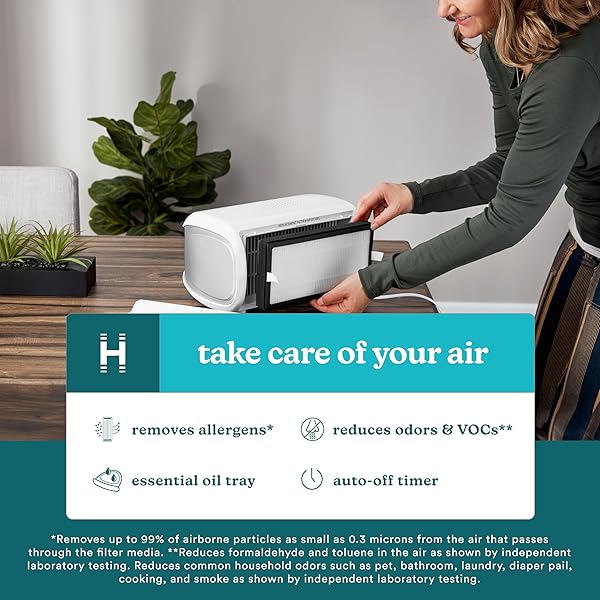 Top-Rated Homedics TotalClean Desktop Air Purifier: 360-Degree HEPA Filter for Small Rooms, Home Office & Bedroom - Image 8