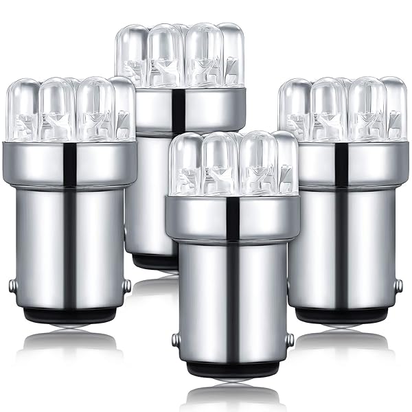 Honoson 4 Pack LED 90 Bulb 1004 Marine Replacement Bulb BA15D for Boat Navigation Anchor Stern Lights DC 12v