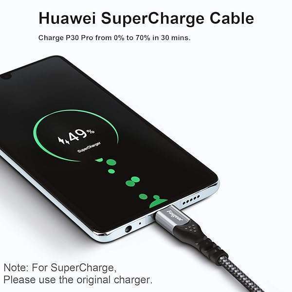 40W Huawei Supercharge USB C Cable 6ft - Fast 5A Charging for P40, P30, Mate 40/30/20, Honor Play & More - Image 4