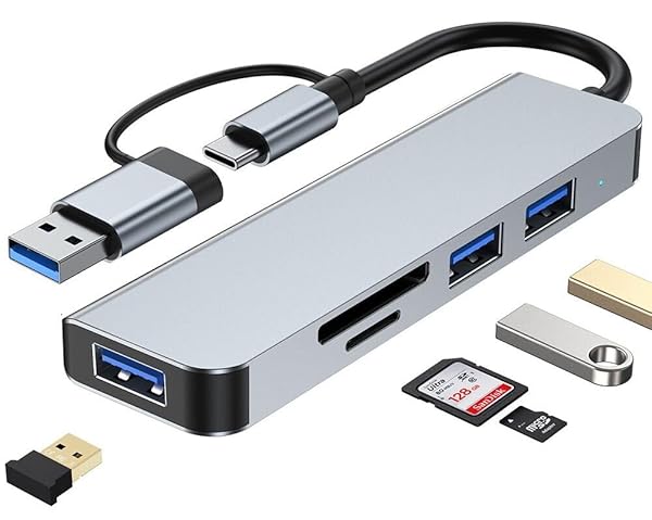 VIENON 5-in-1 USB C Hub with SD Card Reader & 3 USB 3.0 Ports for MacBook, PC, and Tablets