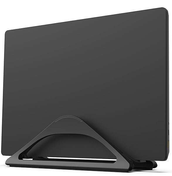 HumanCentric Vertical Laptop Stand - Adjustable Matte Black Holder for MacBook & Laptops | Organize Your Home Office