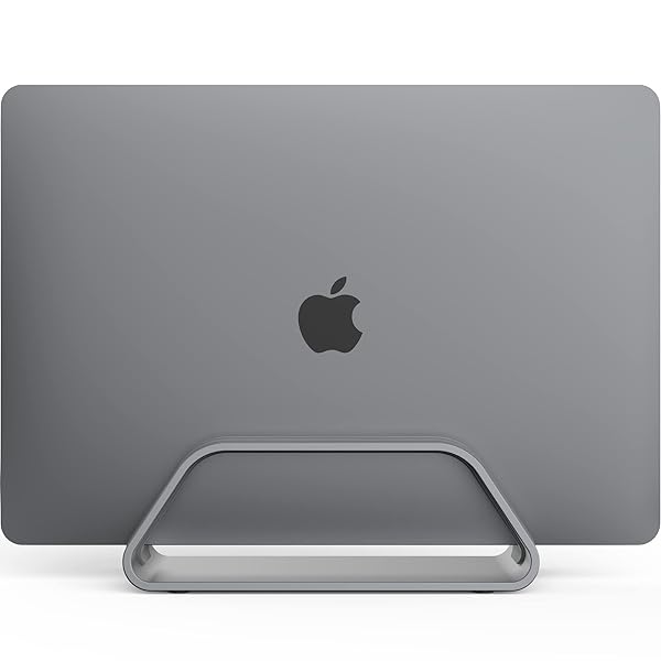 HumanCentric Vertical Laptop Stand for MacBook Pro & Air - Space Gray Desk Holder