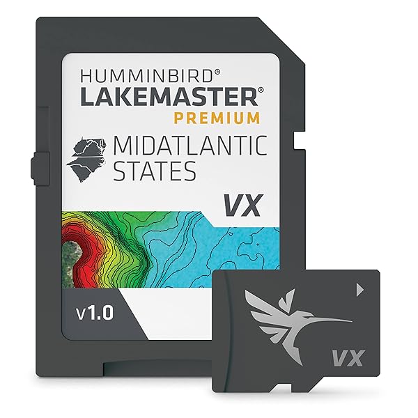 Humminbird LakeMaster Premium Mid-Atlantic V1 Map SD Card for Fish Finders