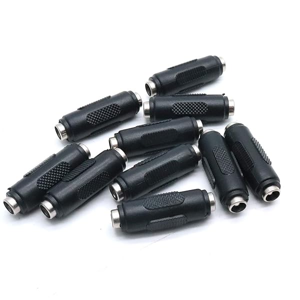 Hxchen 10Pcs DC Female to Female Power Jack Connector Adapter 2.5x5.5mm Ideal for CCTV Camera Connections