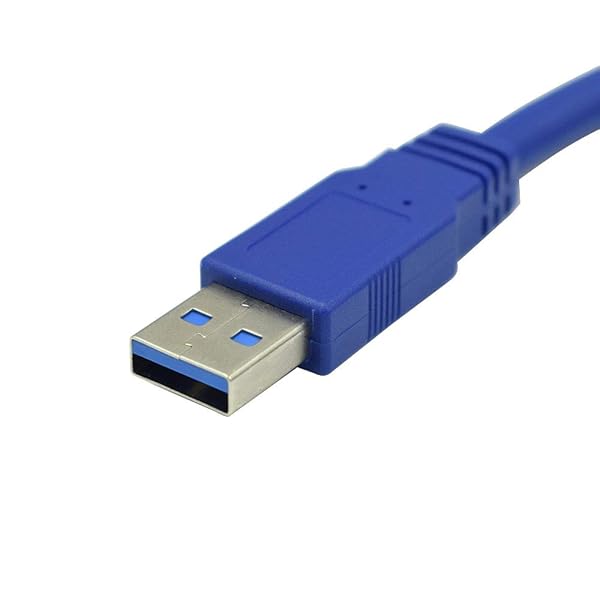 Hxchen 60cm Super Speed USB 3.0 Type A Male to Female Extension Cable Panel Mount Blue 1 Pc - Image 4