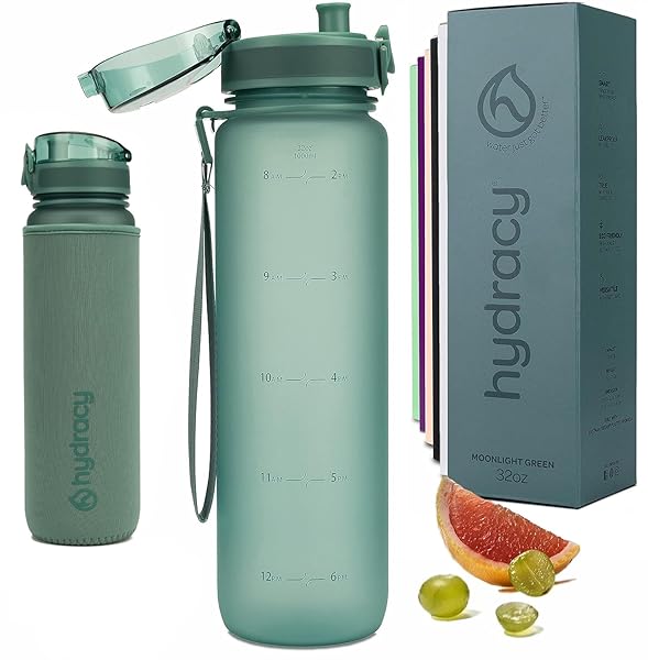 Hydracy Water Bottle 32 oz BPA Free Gym Bottle with Fruit Infuser Leak Proof Lid Ideal for Fitness Sports and Outdoors