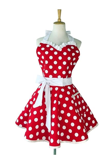 Shop Hyzrz Retro Polka Dot Kitchen Apron for Women - Perfect Vintage Gift for Moms! - Image 4