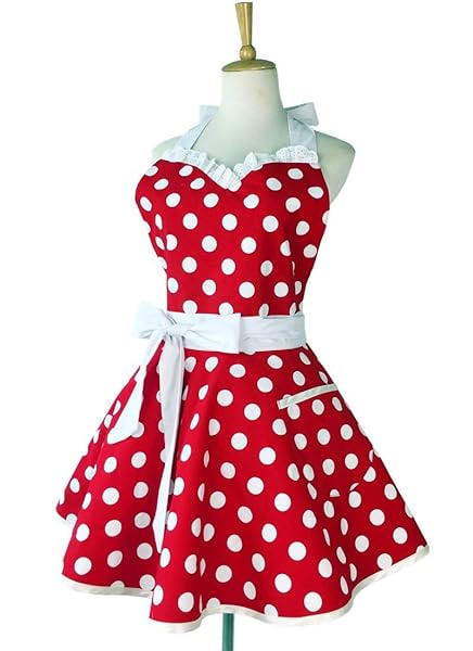 Shop Hyzrz Retro Polka Dot Kitchen Apron for Women - Perfect Vintage Gift for Moms! - Image 5