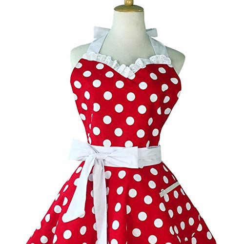 Shop Hyzrz Retro Polka Dot Kitchen Apron for Women - Perfect Vintage Gift for Moms! - Image 6