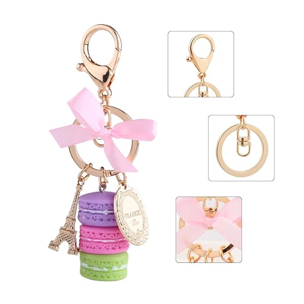Colorful Alloy Macaroon Eiffel Tower Keychain - Adorable Bag Pendant & Car Charm Decoration - Image 4