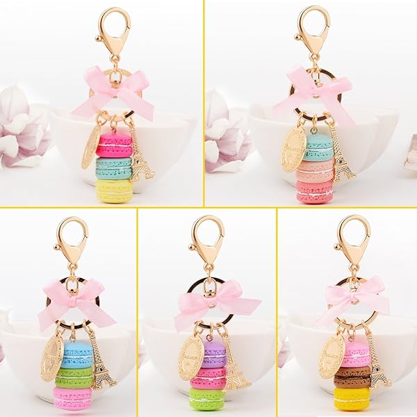 Colorful Alloy Macaroon Eiffel Tower Keychain - Adorable Bag Pendant & Car Charm Decoration - Image 5