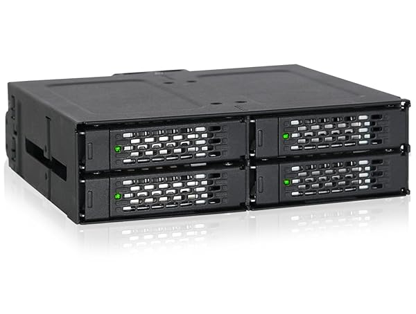 "ICY DOCK ToughArmor MB607SP-B: 4 Bay 2.5" SAS/SATA HDD/SSD Mobile Rack with Fan Control for 5.25" Bay"