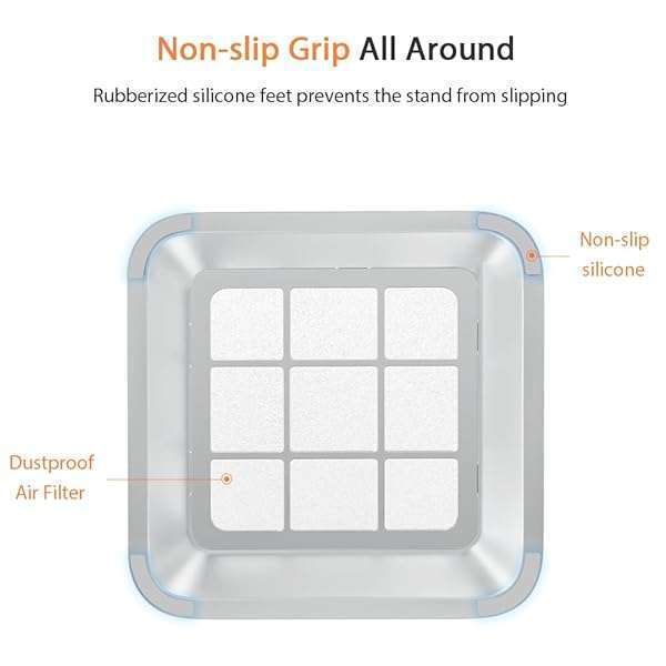 IFCASE Desktop Dust & Air Filter Stand for Mac Mini 2010-2023 & Mac Studio M1/M2 - Silver - Image 4