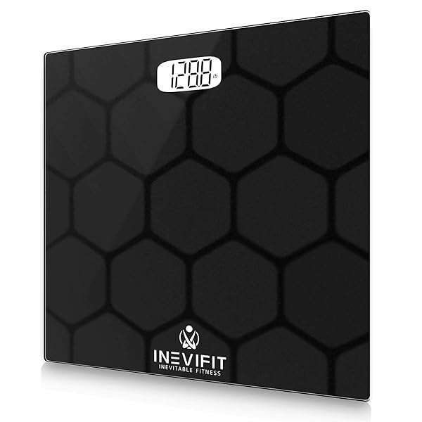 INEVIFIT BATHROOM SCALE, Highly Accurate Digital Bathroom Body Scale, Measures Weight up to 400 lbs. includes Batteries